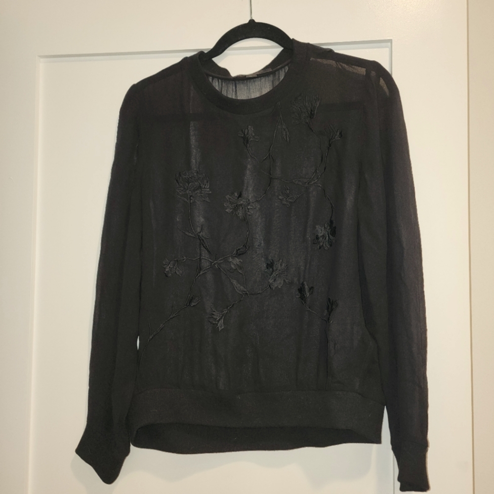 All Saints sheer floral sweater